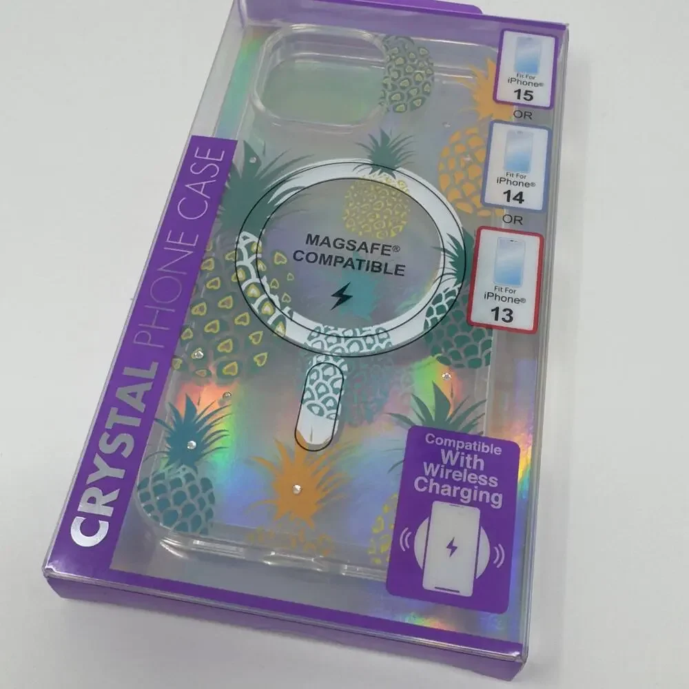 Crystal Clear Pineapple MagSafe Compatible Phone Case  for iPhone 13/14/15